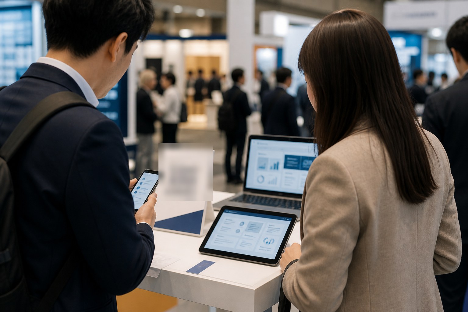 展示会出展企業の導入事例イメージ